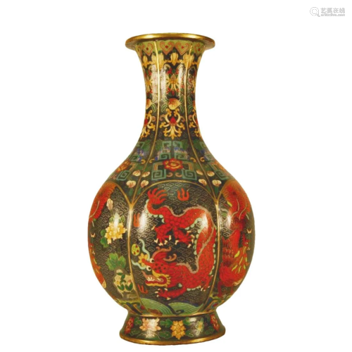 A Cloisonne 'Dragon' Vase