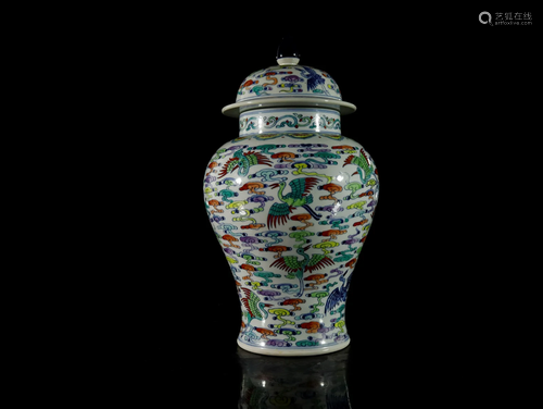 A Fine and Magnificent Doucai Phoenix Pattern Jar