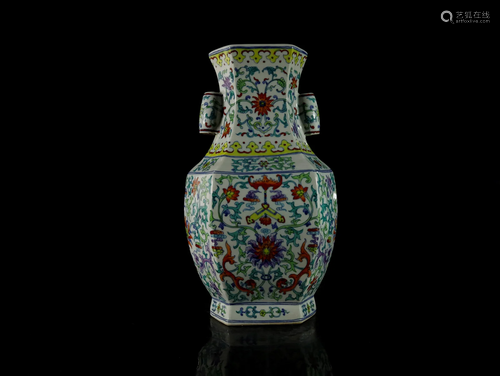 A Fine and Rare Doucai' Flower' Handle Vase