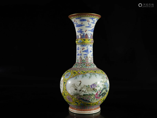 A Famille-Rose 'Flower and Bird' Vase