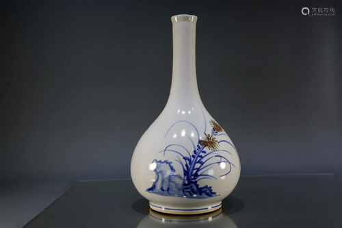 A Superb Korean Blue-and-white Underglaze Red