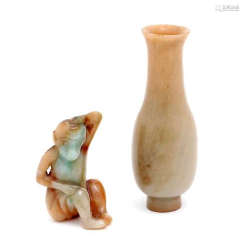 A SMALL VASE AND A MONKEY