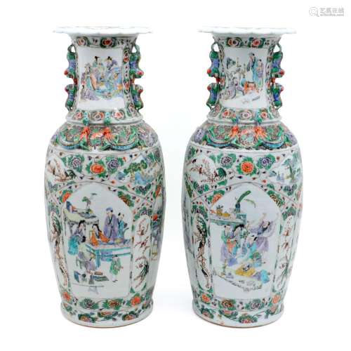 A PAIR OF LARGE VASES
