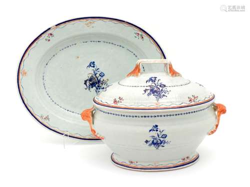 A TUREEN AND PLATTER