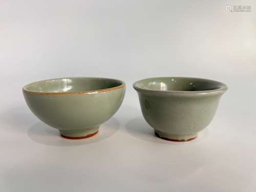 Two celadon cups, Ming Dynasty Pr.