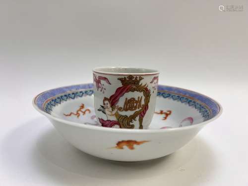 A coffee cup and a saucer, Qing Dynasty Pr.