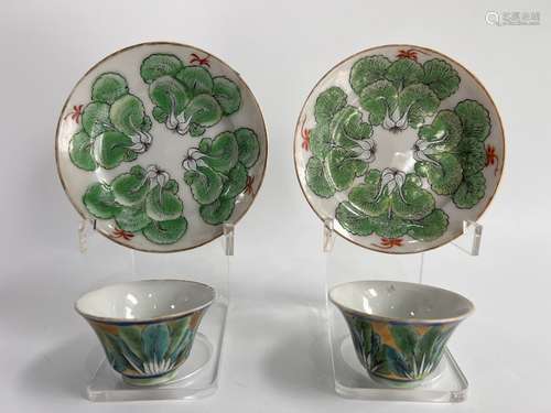 Two sets of teacups, Qing Dynasty Pr.