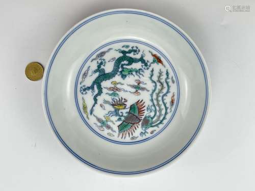 A Doucai dish, marked,Qing Dynasty Pr.