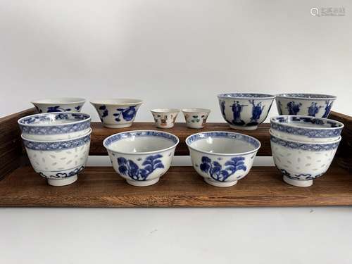 A group of different style of cups, Qing Dynasty Pr.