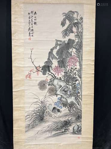 An old Chinese painting, unkown age, signed.