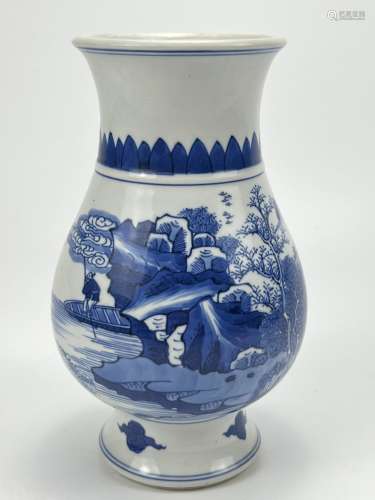 A blue&white vase, KangXi Pr.