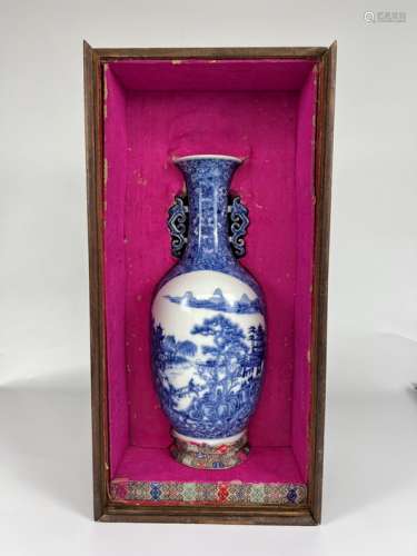 After WangBU, An very rare and fine blue&white vase, marked,...