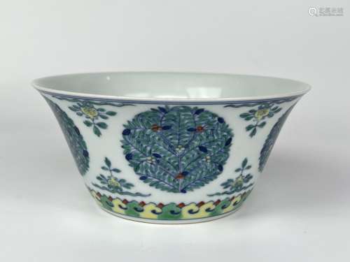 A rare type of DouCai bowl, marked, Qing Dynasty Pr.