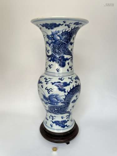 A Gu-type blue&white vase, KangXi Pr.