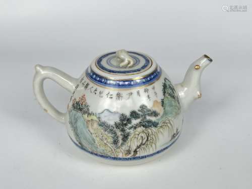A famille rose teapot, Qing Dynasty Pr, purchased in 1950's.