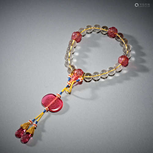 Chinese Qing Dynasty and crystal ruby string