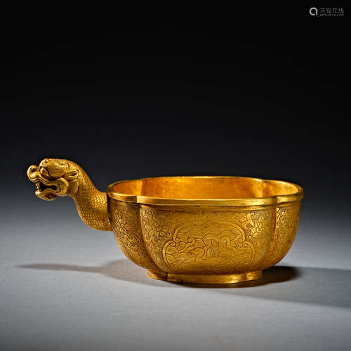 Chinese yuan dynasty gilt cup