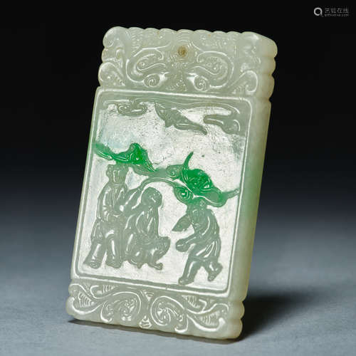 Chinese jade card of qing Dynasty