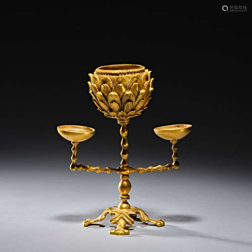 A gilded censer from China's Qing Dynasty