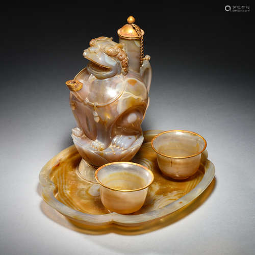 Chinese agate wine set in tang Dynasty