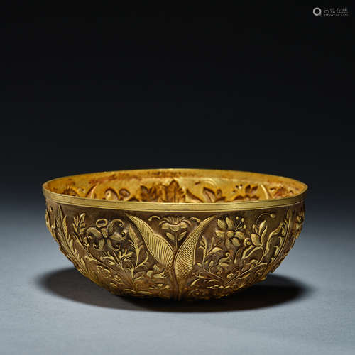 Chinese qing Dynasty pure gold bowl