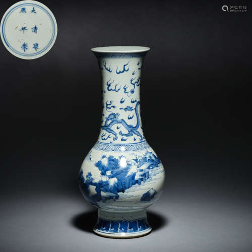 Qing Dynasty blue and white porcelain
