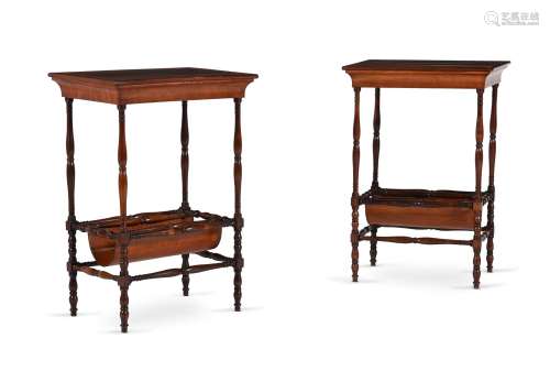 Y A PAIR OF GEORGE IV ROSEWOOD AND SATINWOOD BANDED OCCASION...