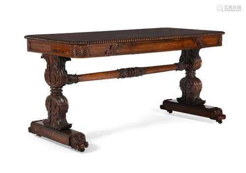 Y A WILLIAM IV ROSEWOOD LIBRARY TABLE, ATTRIBUTED TO GILLOWS...