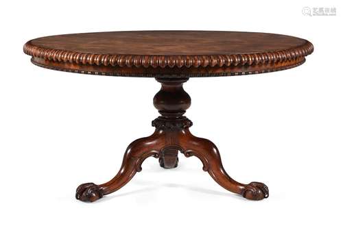 Y A GEORGE IV ROSEWOOD CIRCULAR CENTRE TABLE, BY GILLOWS, CI...