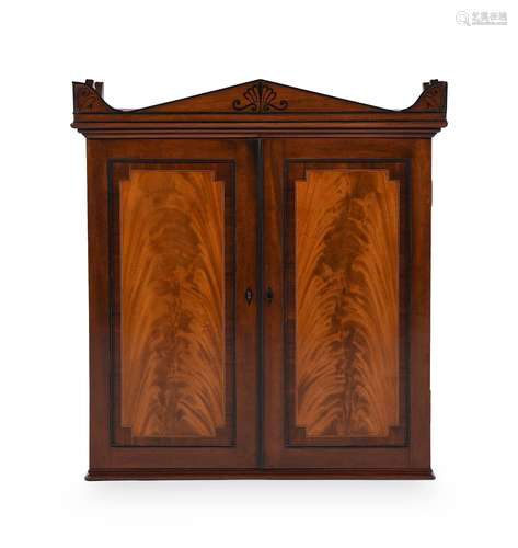 Y A REGENCY MAHOGANY AND EBONY INLAID COLLECTORS CABINET, EA...