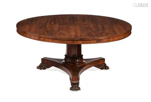 Y A GEORGE IV ROSEWOOD CENTRE TABLE, IN THE MANNER OF GILLOW...