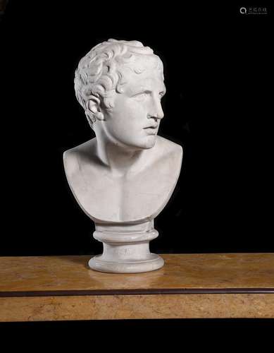 A PLASTER BUST OF A 'HEROIC HEAD', BY DOMENICO BRUCCIANI &am...