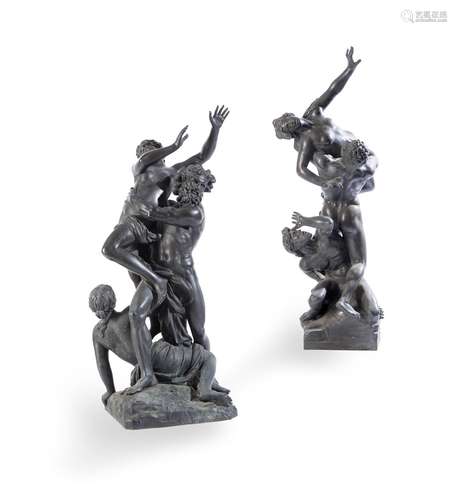 TWO LARGE FRENCH BRONZE GROUPS 'THE ABDUCTION OF PROSERPINE ...