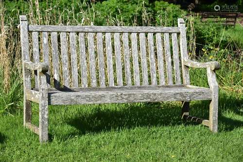 A HARDWOOD BENCH BY BARNSLEY HOUSE, 20TH CENTURY