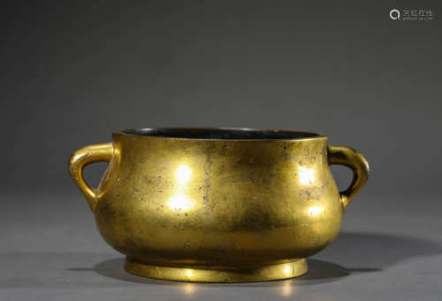 Gilt-Bronze Double-Eared Censer