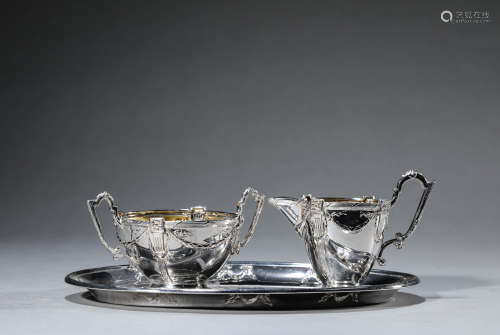Set of Three Silver Made Vessels