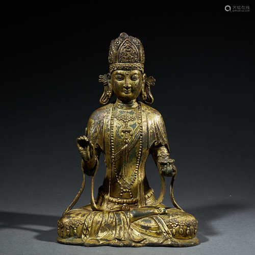 Gilt-Bronze Figure of Guanyin