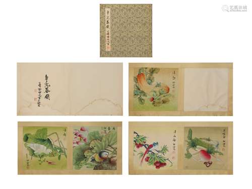 Chinese Springs Painting Paper Album, Tian Shiguang Mark