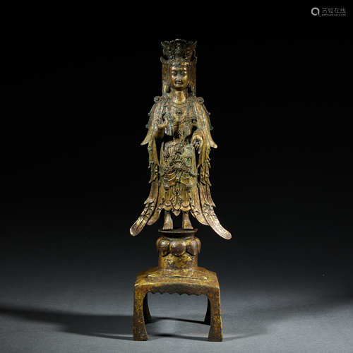 Gilt-Bronze Figure of Guanyin