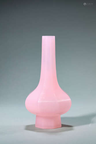 Pink Glassware Hexagonal Vase