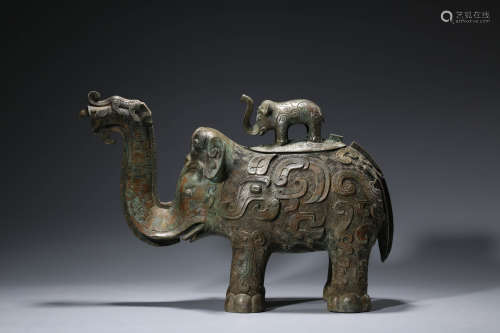 Bronze Double Elephant Censer