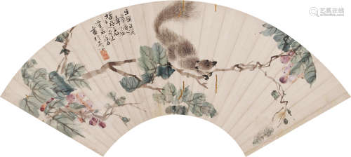 （1857-1948） 陈夔龙 松鼠 设色纸本 立轴