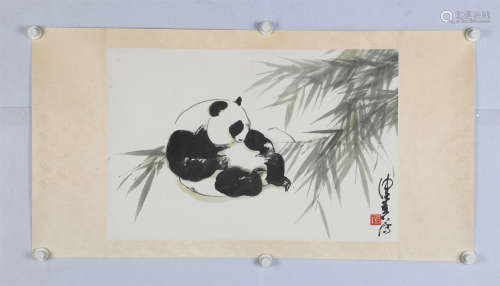 （1922-2020） 陈佩秋 熊猫 设色纸本 镜片