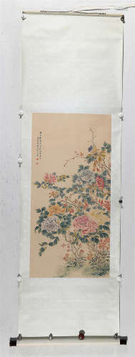 （1831-1903） 汤世澍 国色天香 设色绢本 立轴
