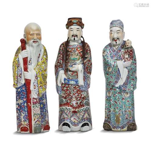 GRUPPO DI TRE FIGURE, CINA, DINASTIA QING, SEC. XIX