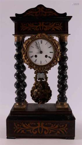 An ebonised mantel clock, France, Napoleon Trois, ca. 1870.