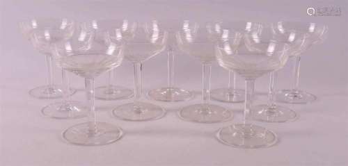 A series of 11 clear glass 'Spectrum' champagne glas...