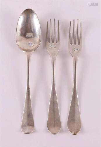 A 2nd grade 835/1000 silver spoon and two forks, Groningen 1...