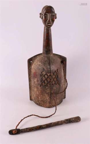 Ethnography. A ceremonial wooden drum, Africa.