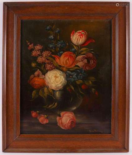 Koning, de W (Dutch school 20th century) 'Flower still l...